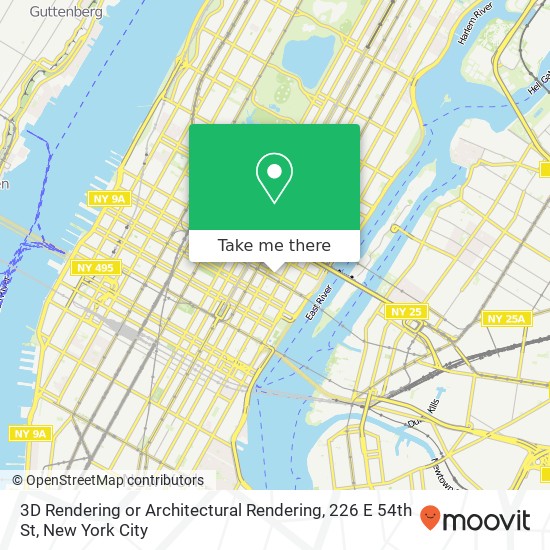 3D Rendering or Architectural Rendering, 226 E 54th St map