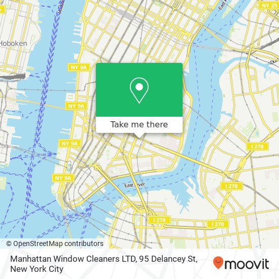 Mapa de Manhattan Window Cleaners LTD, 95 Delancey St