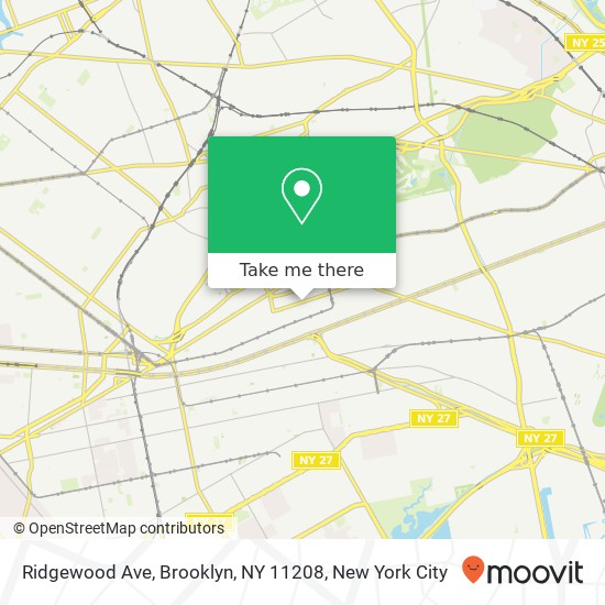 Mapa de Ridgewood Ave, Brooklyn, NY 11208