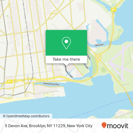 Mapa de 5 Devon Ave, Brooklyn, NY 11229