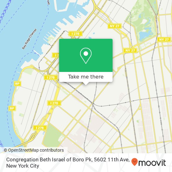 Mapa de Congregation Beth Israel of Boro Pk, 5602 11th Ave