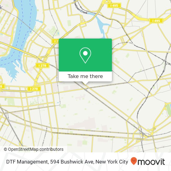 Mapa de DTF Management, 594 Bushwick Ave