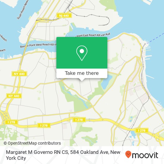Mapa de Margaret M Governo RN CS, 584 Oakland Ave