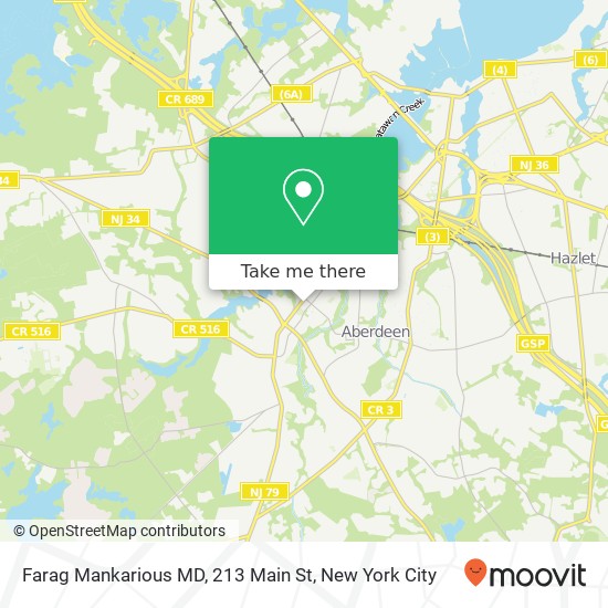 Farag Mankarious MD, 213 Main St map