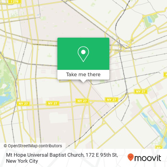 Mt Hope Universal Baptist Church, 172 E 95th St map