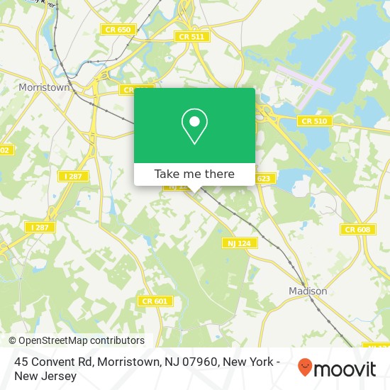 Mapa de 45 Convent Rd, Morristown, NJ 07960