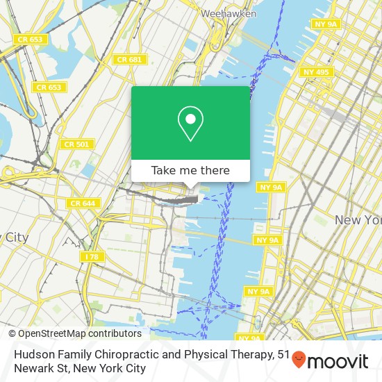 Mapa de Hudson Family Chiropractic and Physical Therapy, 51 Newark St