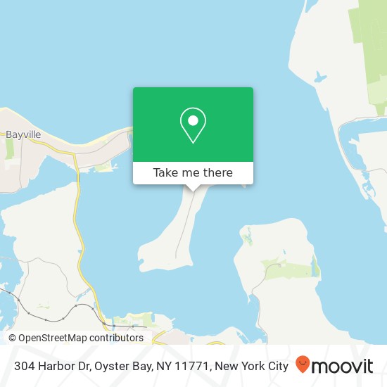 Mapa de 304 Harbor Dr, Oyster Bay, NY 11771