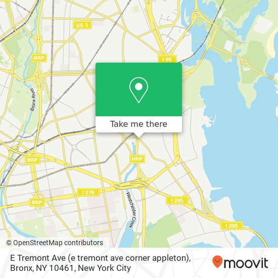 E Tremont Ave (e tremont ave corner appleton), Bronx, NY 10461 map