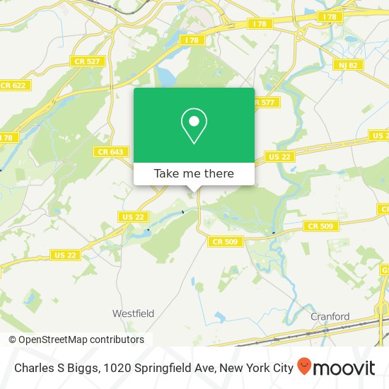 Mapa de Charles S Biggs, 1020 Springfield Ave
