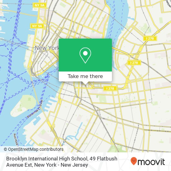 Mapa de Brooklyn International High School, 49 Flatbush Avenue Ext