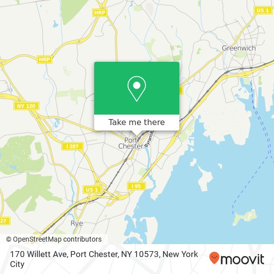 Mapa de 170 Willett Ave, Port Chester, NY 10573