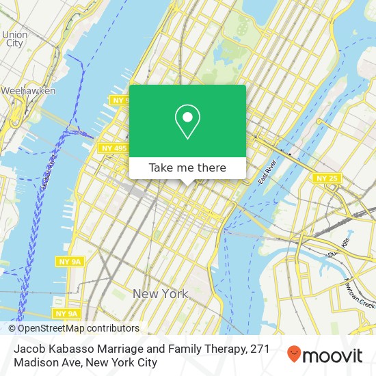 Mapa de Jacob Kabasso Marriage and Family Therapy, 271 Madison Ave
