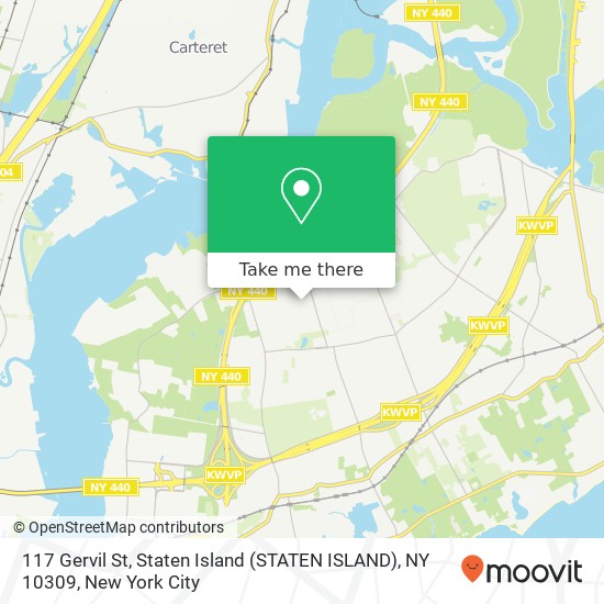 Mapa de 117 Gervil St, Staten Island (STATEN ISLAND), NY 10309