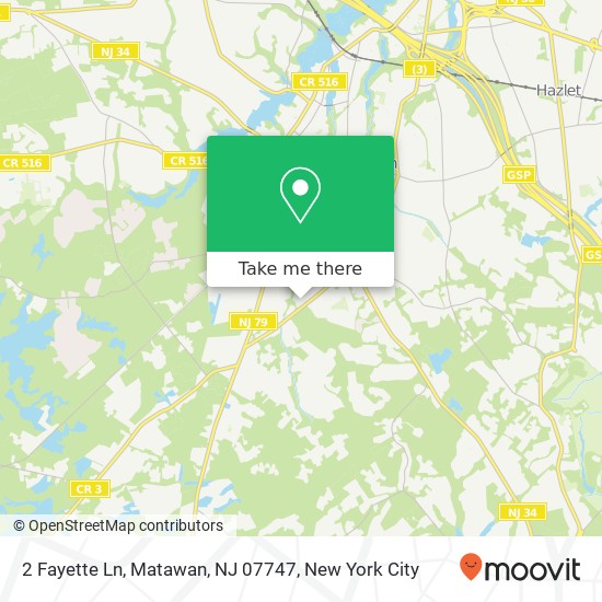 Mapa de 2 Fayette Ln, Matawan, NJ 07747