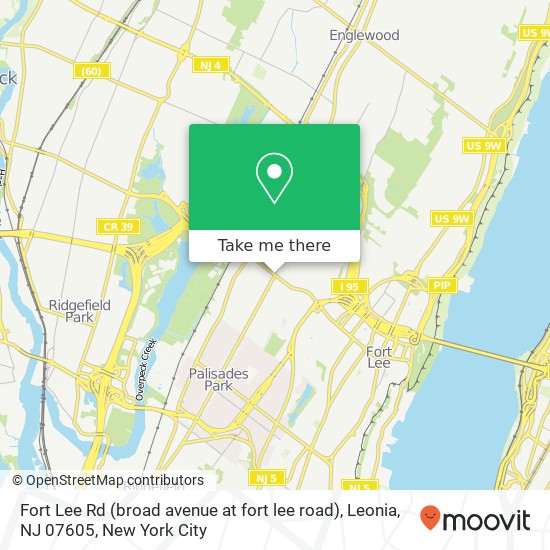 Mapa de Fort Lee Rd (broad avenue at fort lee road), Leonia, NJ 07605
