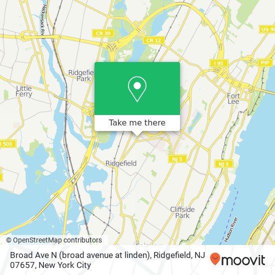 Broad Ave N (broad avenue at linden), Ridgefield, NJ 07657 map