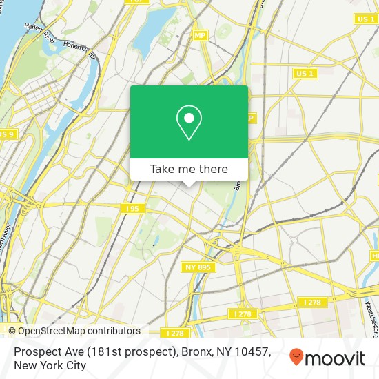 Prospect Ave (181st prospect), Bronx, NY 10457 map