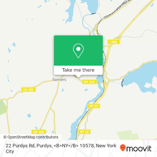 Mapa de 22 Purdys Rd, Purdys, <B>NY< / B> 10578