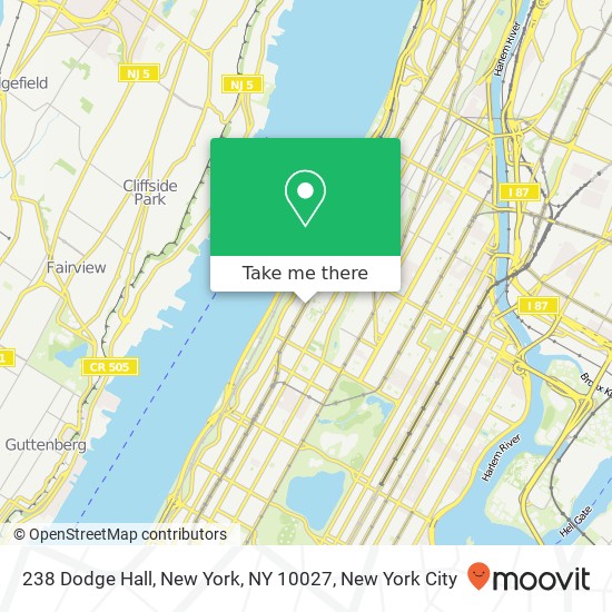 238 Dodge Hall, New York, NY 10027 map