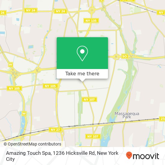 Mapa de Amazing Touch Spa, 1236 Hicksville Rd