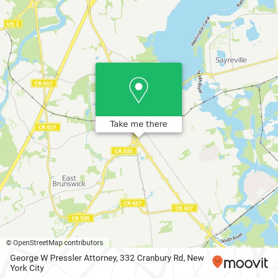 Mapa de George W Pressler Attorney, 332 Cranbury Rd