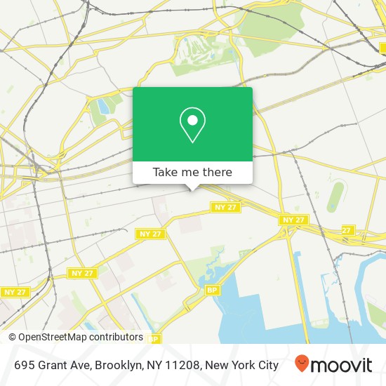 Mapa de 695 Grant Ave, Brooklyn, NY 11208