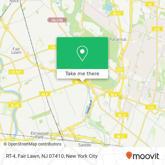 Mapa de RT-4, Fair Lawn, NJ 07410