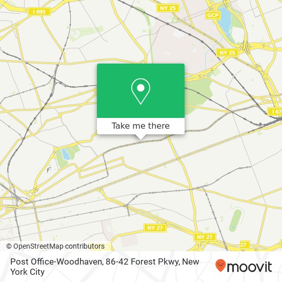 Mapa de Post Office-Woodhaven, 86-42 Forest Pkwy