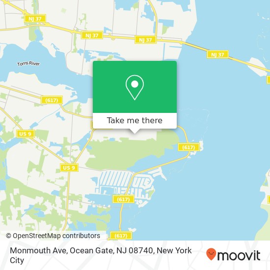 Mapa de Monmouth Ave, Ocean Gate, NJ 08740