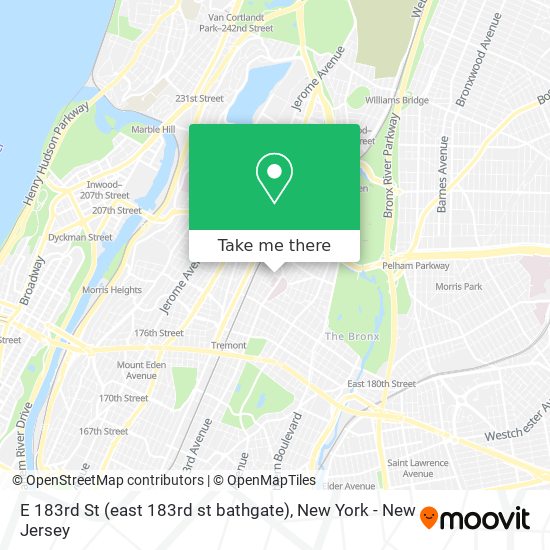 Mapa de E 183rd St (east 183rd st bathgate)