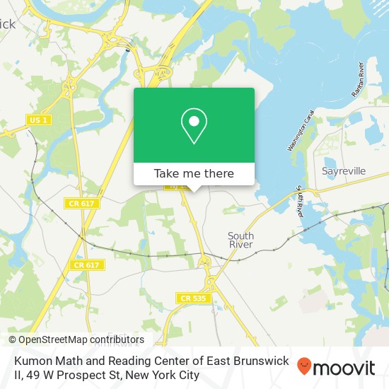 Mapa de Kumon Math and Reading Center of East Brunswick II, 49 W Prospect St