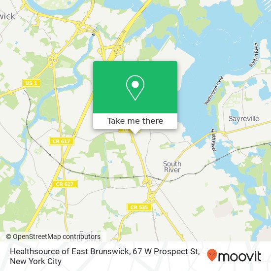 Healthsource of East Brunswick, 67 W Prospect St map