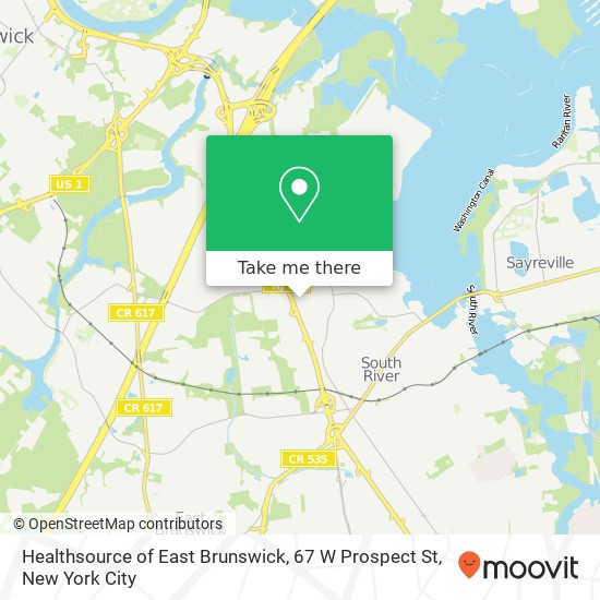 Mapa de Healthsource of East Brunswick, 67 W Prospect St