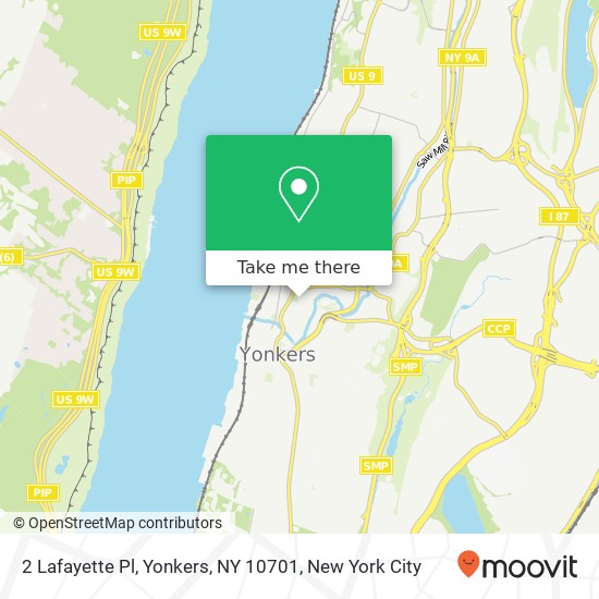 Mapa de 2 Lafayette Pl, Yonkers, NY 10701
