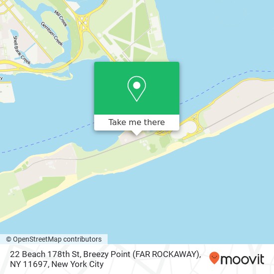 Mapa de 22 Beach 178th St, Breezy Point (FAR ROCKAWAY), NY 11697