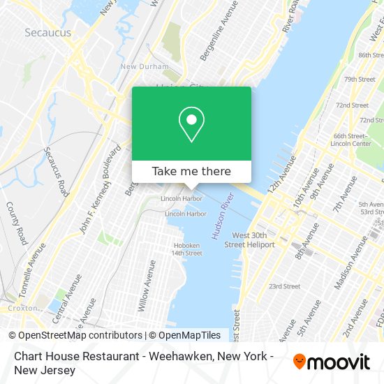 Mapa de Chart House Restaurant - Weehawken