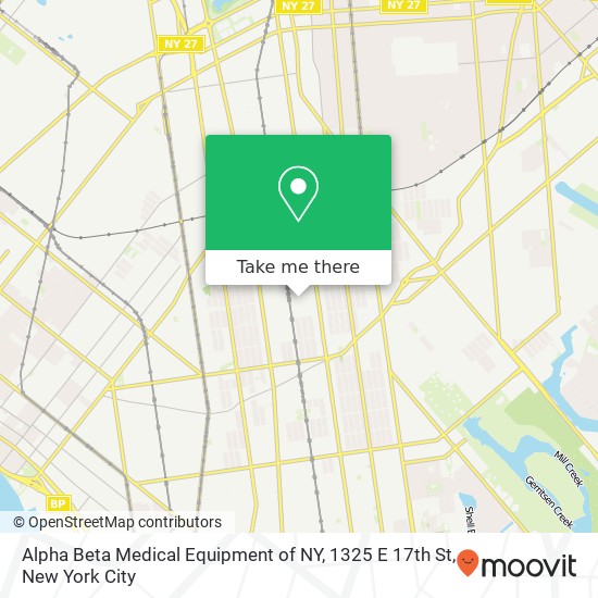 Alpha Beta Medical Equipment of NY, 1325 E 17th St map