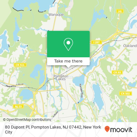 Mapa de 80 Dupont Pl, Pompton Lakes, NJ 07442