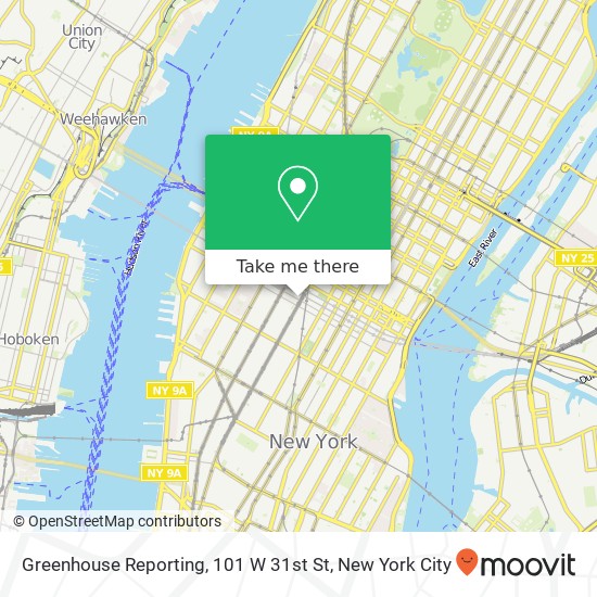 Mapa de Greenhouse Reporting, 101 W 31st St