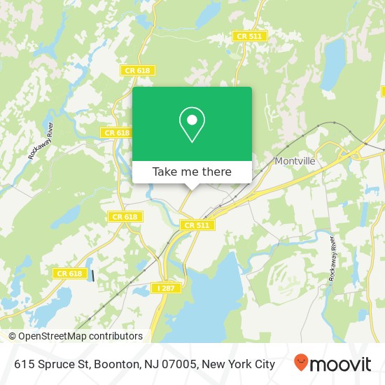 Mapa de 615 Spruce St, Boonton, NJ 07005