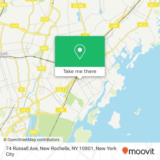 Mapa de 74 Russell Ave, New Rochelle, NY 10801
