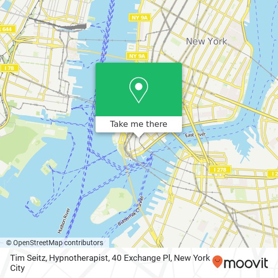 Mapa de Tim Seitz, Hypnotherapist, 40 Exchange Pl