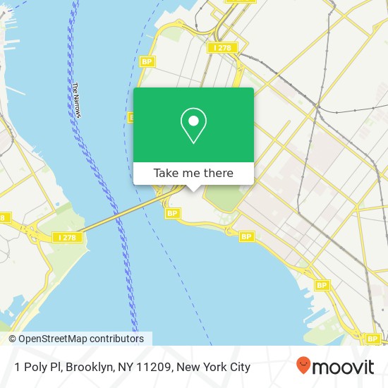 Mapa de 1 Poly Pl, Brooklyn, NY 11209