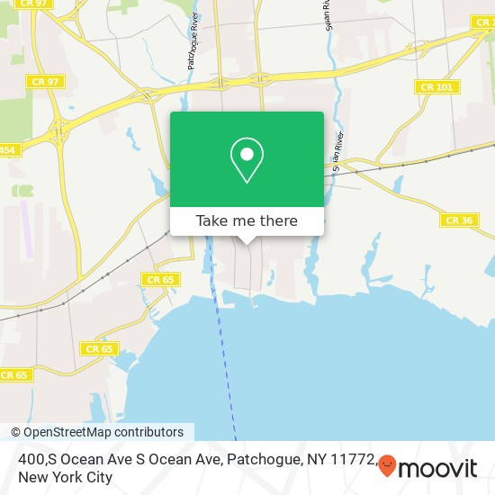 Mapa de 400,S Ocean Ave S Ocean Ave, Patchogue, NY 11772