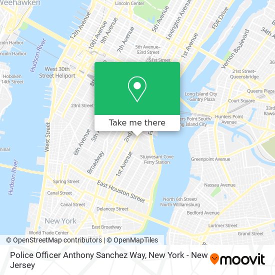 Police Officer Anthony Sanchez Way map