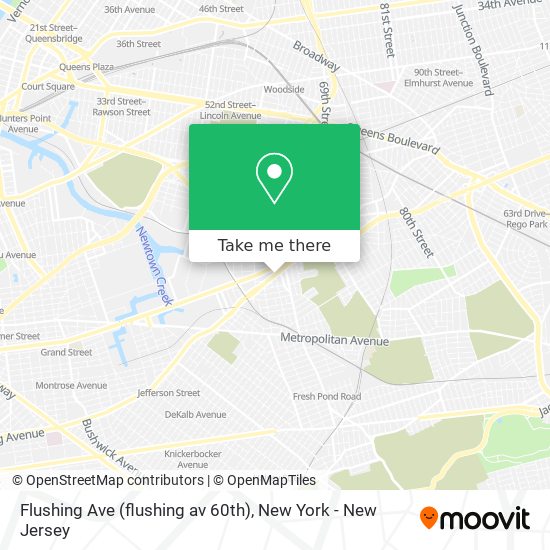Flushing Ave (flushing av 60th) map