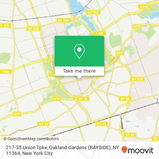 Mapa de 217-35 Union Tpke, Oakland Gardens (BAYSIDE), NY 11364