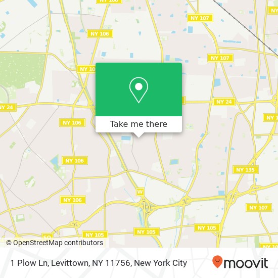 Mapa de 1 Plow Ln, Levittown, NY 11756