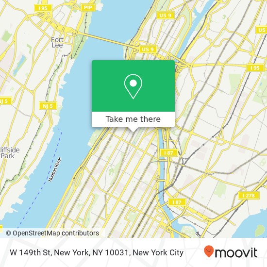 Mapa de W 149th St, New York, NY 10031